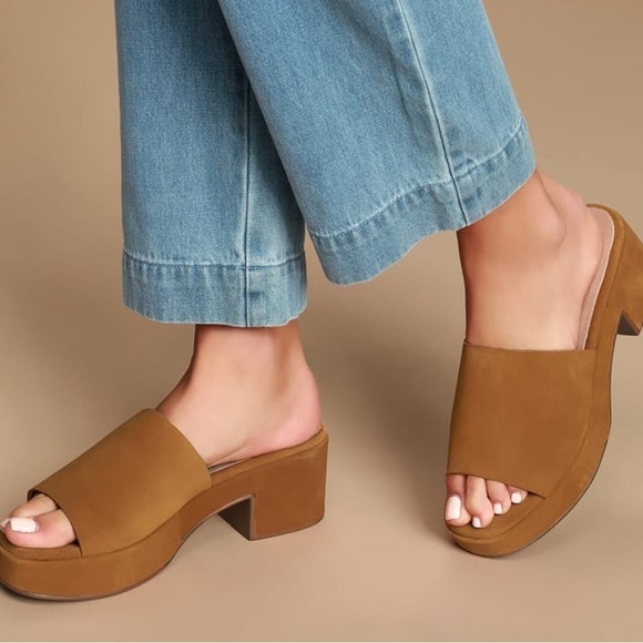 One of a Kind Seychelles Cognac Suede Leather Platform Sandals Size 10 - Picture 2 of 11